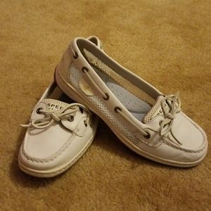 Sperry Top-Sider white leather loafers